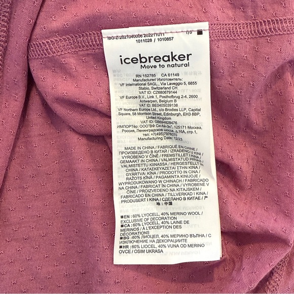 NEW Icebreaker ZoneKnit Merino 125 SS Crewe Shirt Womens Small Pullover Top Pink - Picture 5 of 11